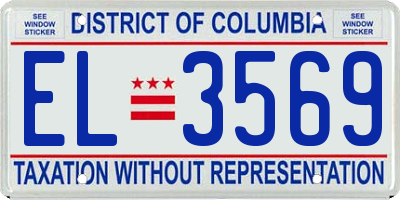 DC license plate EL3569