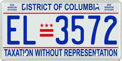 DC license plate EL3572