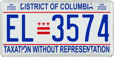 DC license plate EL3574