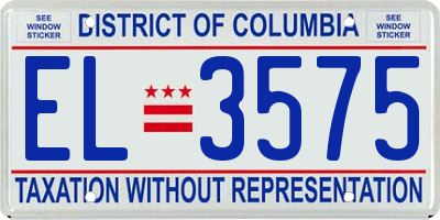 DC license plate EL3575