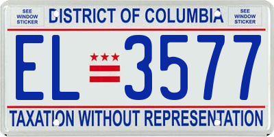 DC license plate EL3577