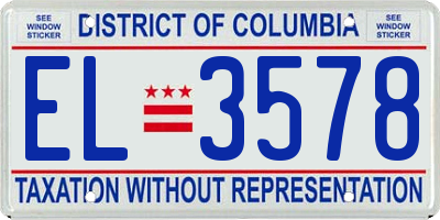 DC license plate EL3578