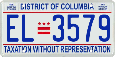 DC license plate EL3579