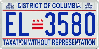 DC license plate EL3580