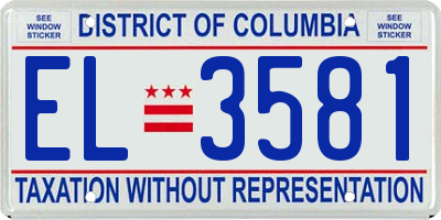 DC license plate EL3581