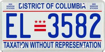 DC license plate EL3582