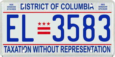 DC license plate EL3583