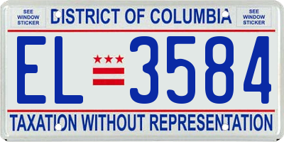 DC license plate EL3584