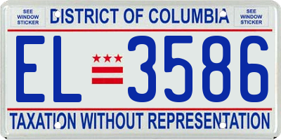 DC license plate EL3586