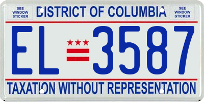 DC license plate EL3587