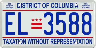 DC license plate EL3588