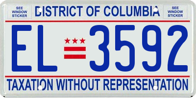 DC license plate EL3592