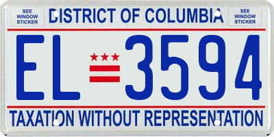 DC license plate EL3594