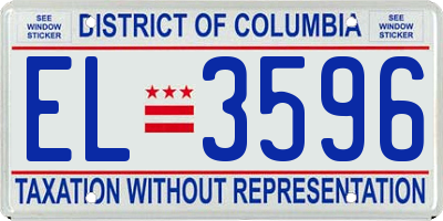 DC license plate EL3596