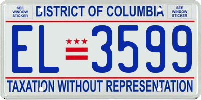 DC license plate EL3599