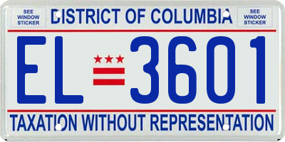 DC license plate EL3601