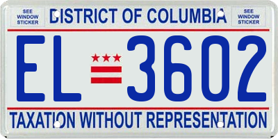 DC license plate EL3602