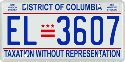 DC license plate EL3607