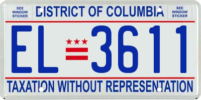 DC license plate EL3611