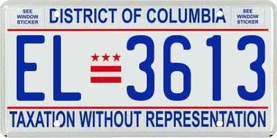 DC license plate EL3613