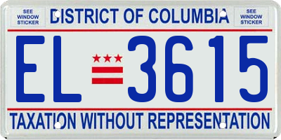 DC license plate EL3615