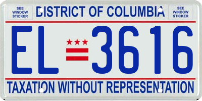 DC license plate EL3616