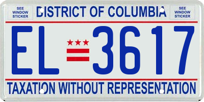 DC license plate EL3617