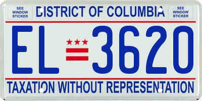 DC license plate EL3620