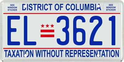 DC license plate EL3621