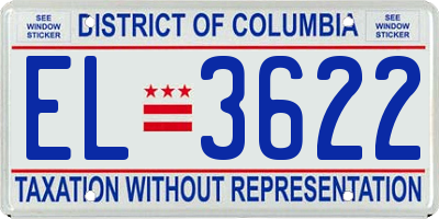 DC license plate EL3622