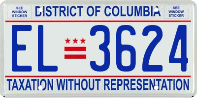 DC license plate EL3624