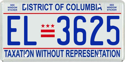 DC license plate EL3625