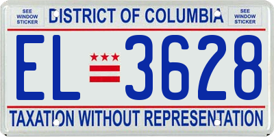 DC license plate EL3628