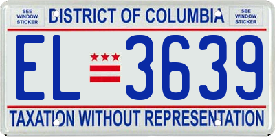 DC license plate EL3639