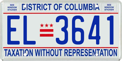 DC license plate EL3641