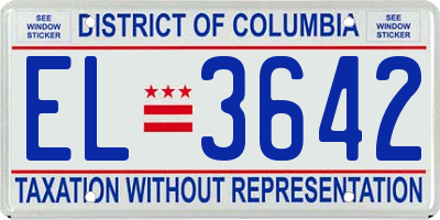 DC license plate EL3642