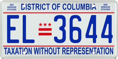 DC license plate EL3644