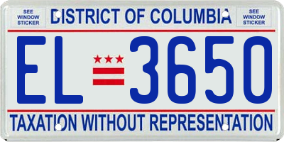 DC license plate EL3650