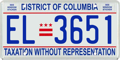 DC license plate EL3651