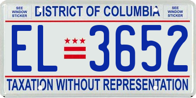 DC license plate EL3652