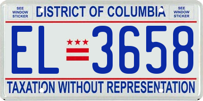 DC license plate EL3658