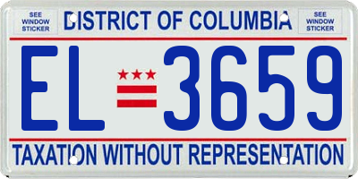 DC license plate EL3659