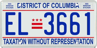 DC license plate EL3661