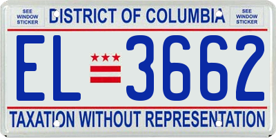 DC license plate EL3662