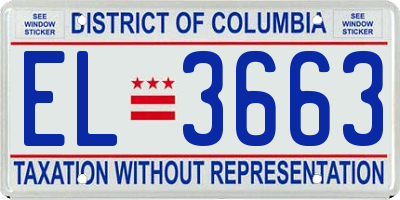 DC license plate EL3663