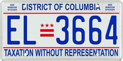 DC license plate EL3664