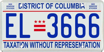 DC license plate EL3666