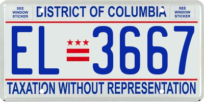 DC license plate EL3667