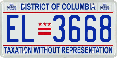 DC license plate EL3668