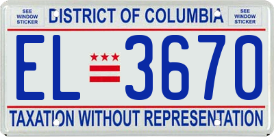 DC license plate EL3670